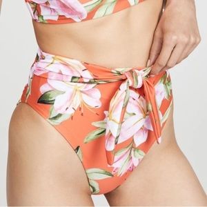 Mara Hoffman Goldie swim bottoms in red floral